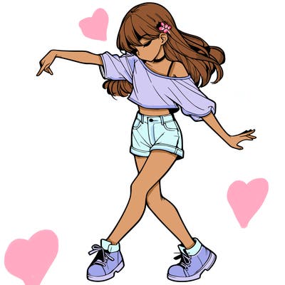 realistic girl danceing
