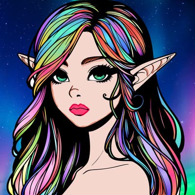 elf girl realistic dark fantasy