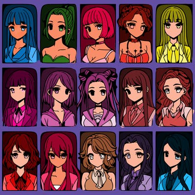 girls that look diffrent anime