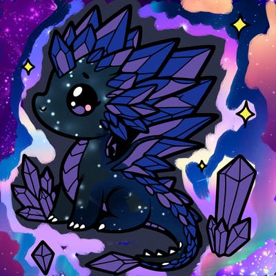 little cute crystal dragon
