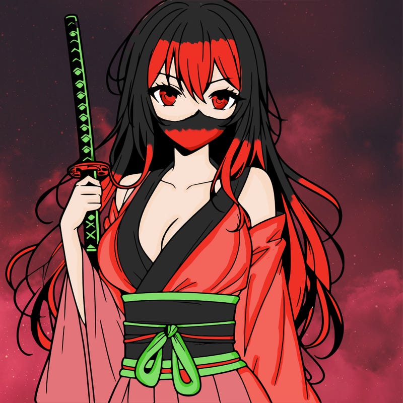 woman anime with sword