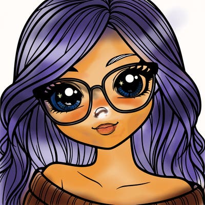 girl with beautiful eyes, hair, and glasses