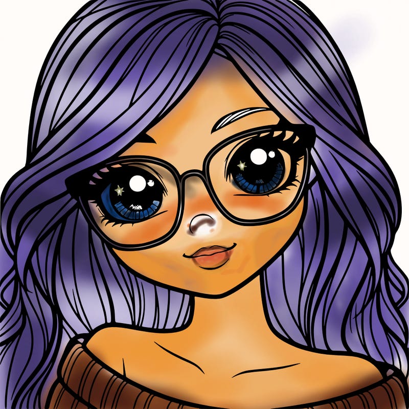 girl with beautiful eyes, hair, and glasses