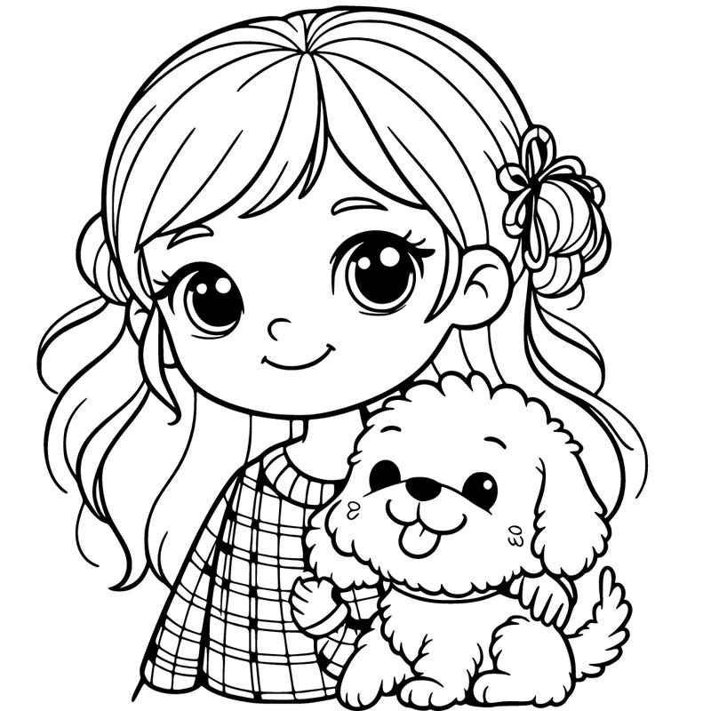 girl with her dog