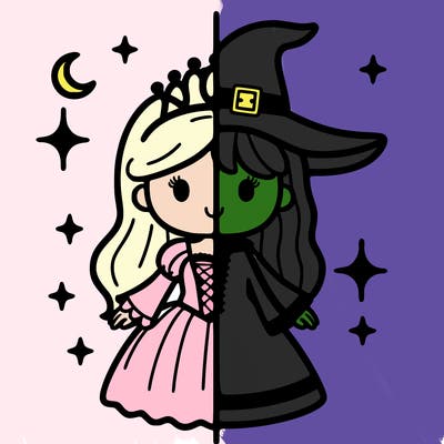 split princess and witch