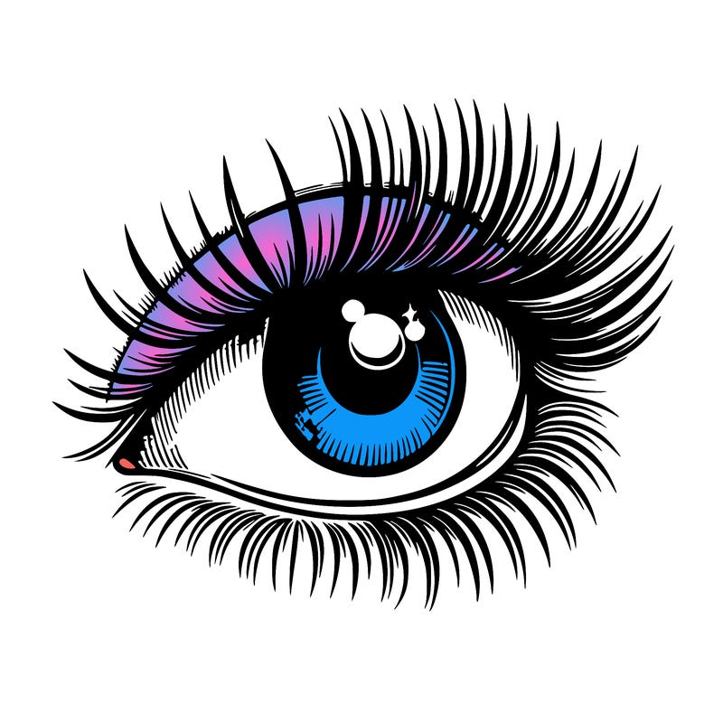realistic eye long eylashes