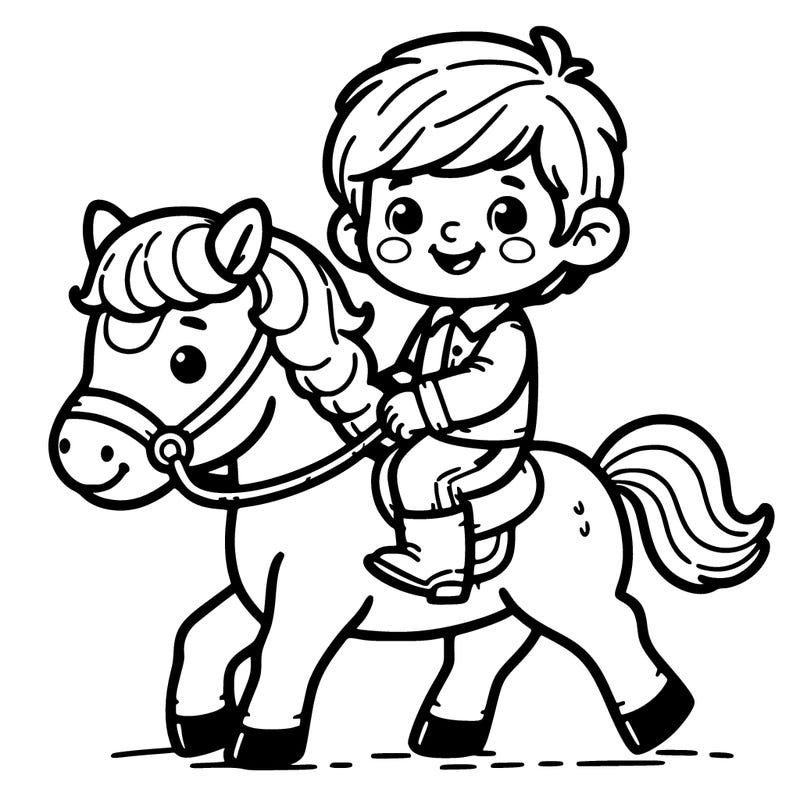 little kid riding a horse
