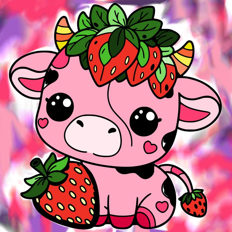 cute strawberry cow
