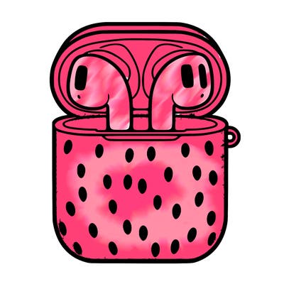 airpods in strawberry case