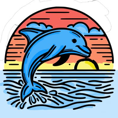 dolphin in a sunset