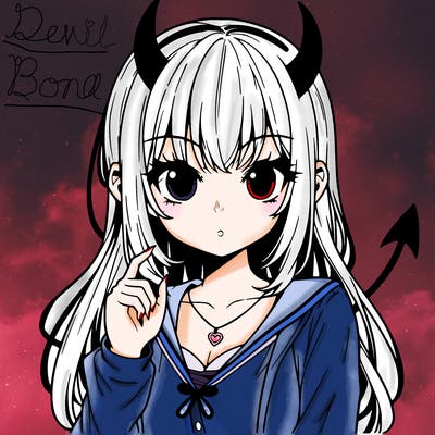 realistic anime girl devil