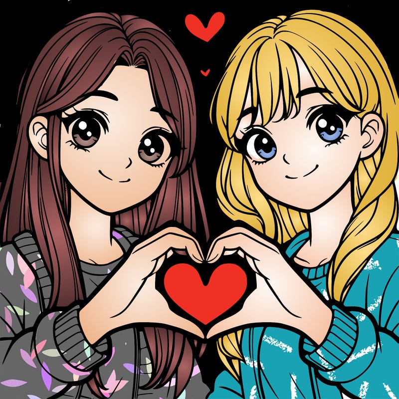 girls making heart with their hands