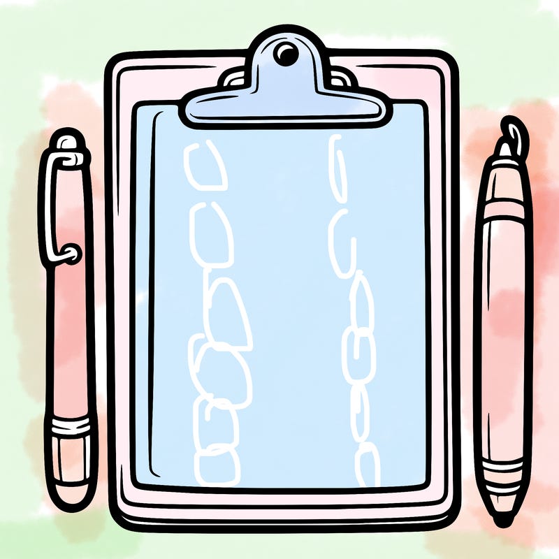 blank clip board with pen