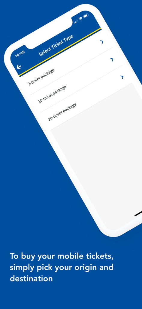 Suffolk FastFare - Suffolk FastFare mobile app screen for selecting bus ticket packages