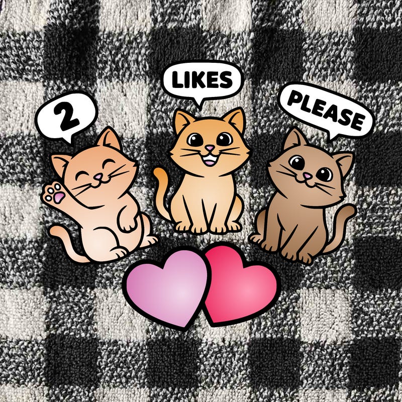 cats saying 2 likes please