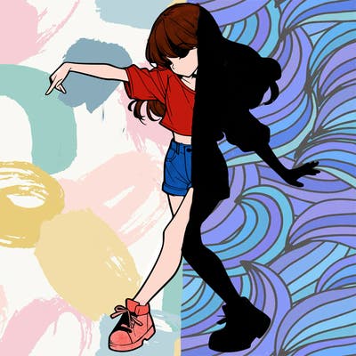 realistic girl danceing