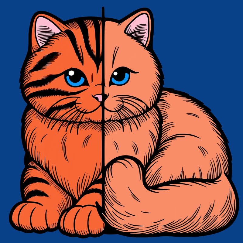 realistic split cat