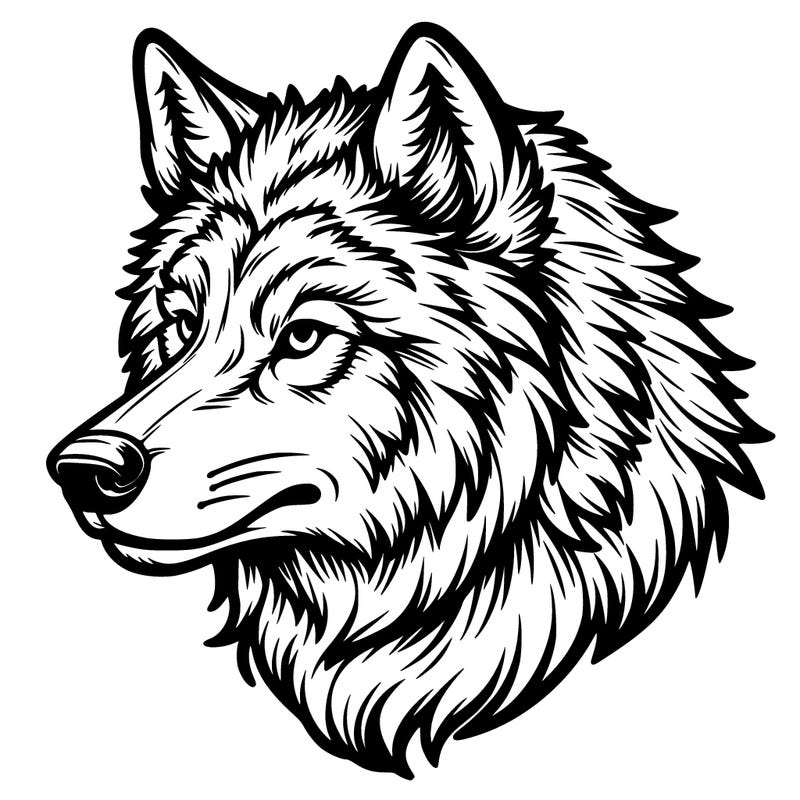 a realistic wolf head