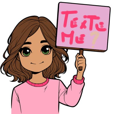 realistic girl holding up a sign