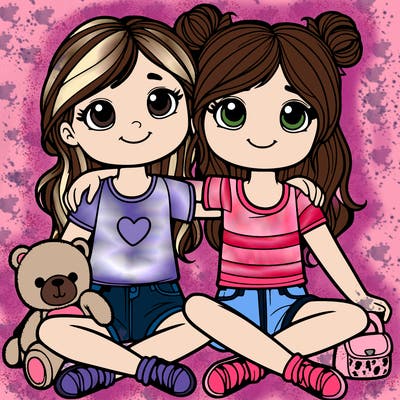 a girl with her best friend