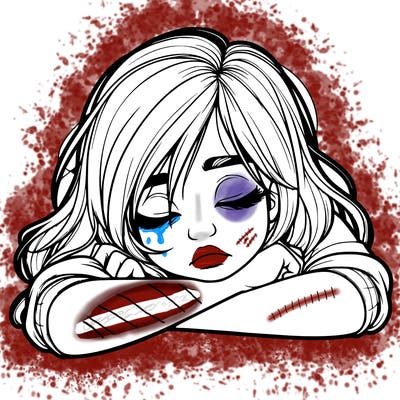 realistic tired girl