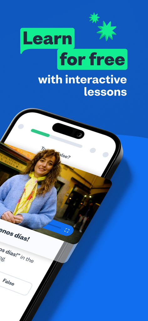 L'application mobile Busuu propose une leçon de langue interactive gratuite avec une vidéo d'un locuteur natif.