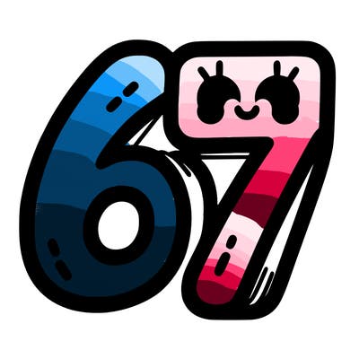 the numbers 67
