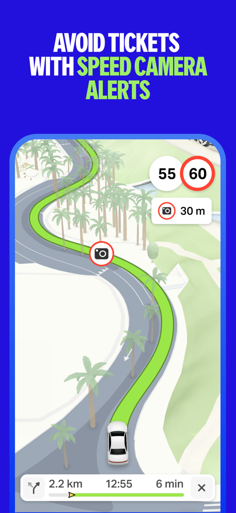 Yango Maps - Yango Maps app navigation screen showing real-time speed camera alerts and current speed limits