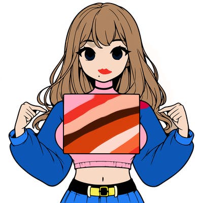 girl holding a blank sign in a long sleeve crop top