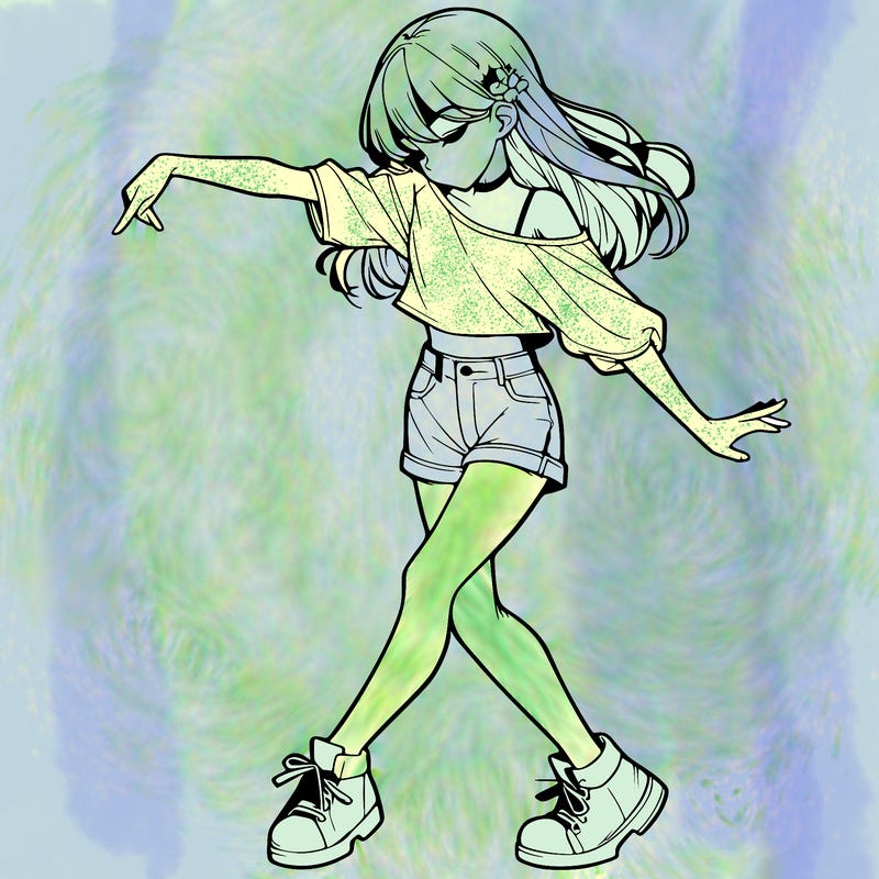 realistic girl danceing