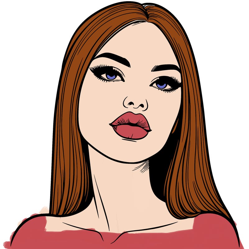 realistic woman with full lips