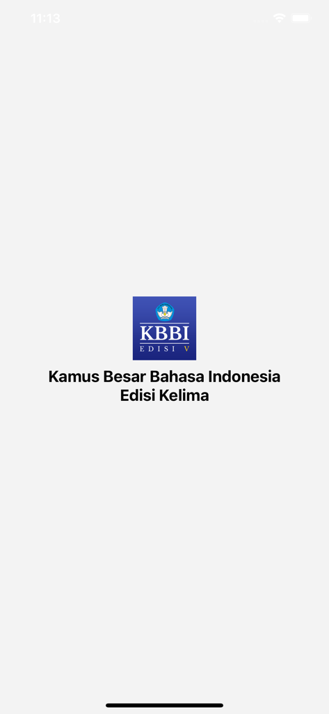 Kamus Besar Bahasa Indonesia - Official Kamus Besar Bahasa Indonesia app splash screen showing the KBBI logo and fifth edition title