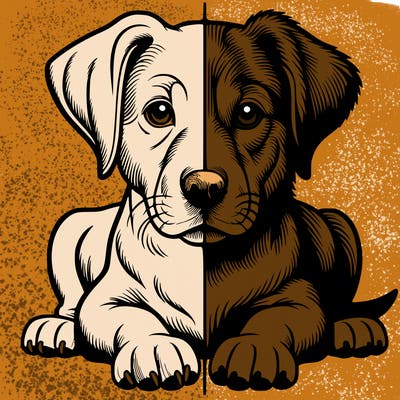 realistic dog split picture