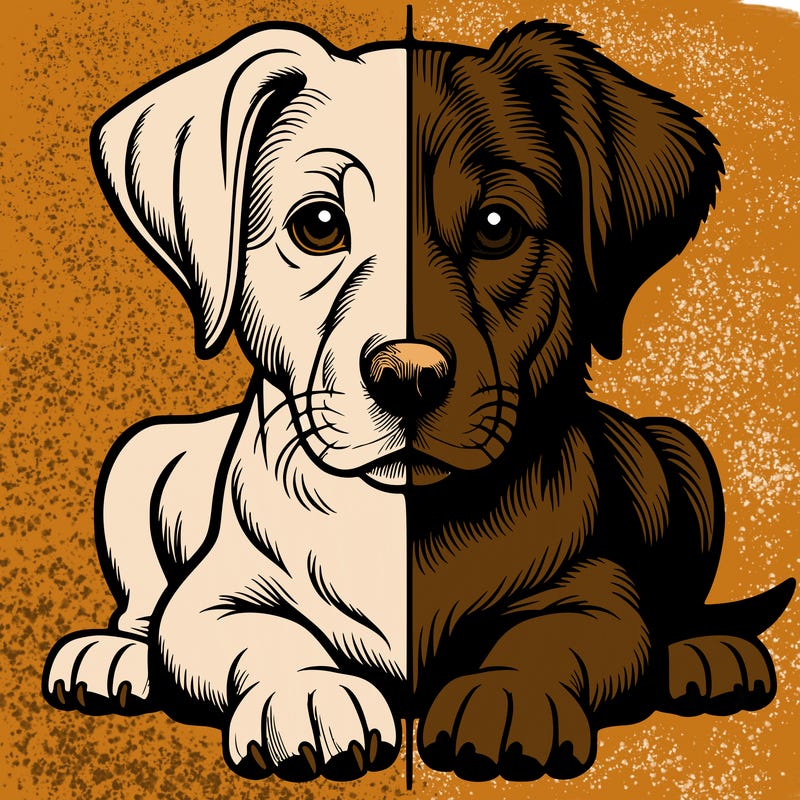 realistic dog split picture