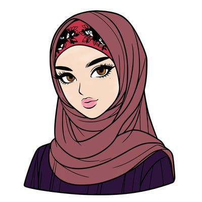 a muslim fashion model who wears a veil realistic