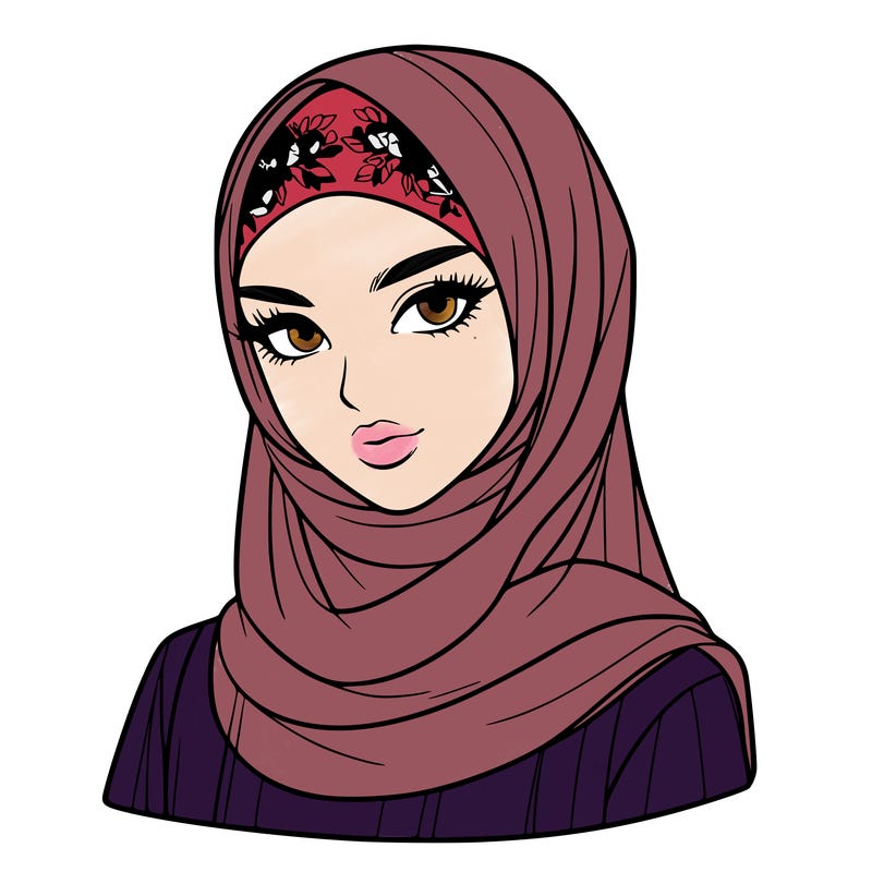 a muslim fashion model who wears a veil realistic