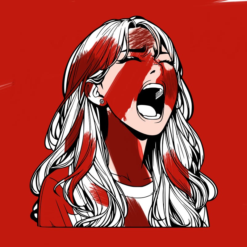 screaming realistic, girl