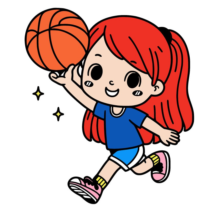 a girl playing basketball