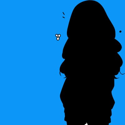 manga teen girl  in a sweater and baggy pants