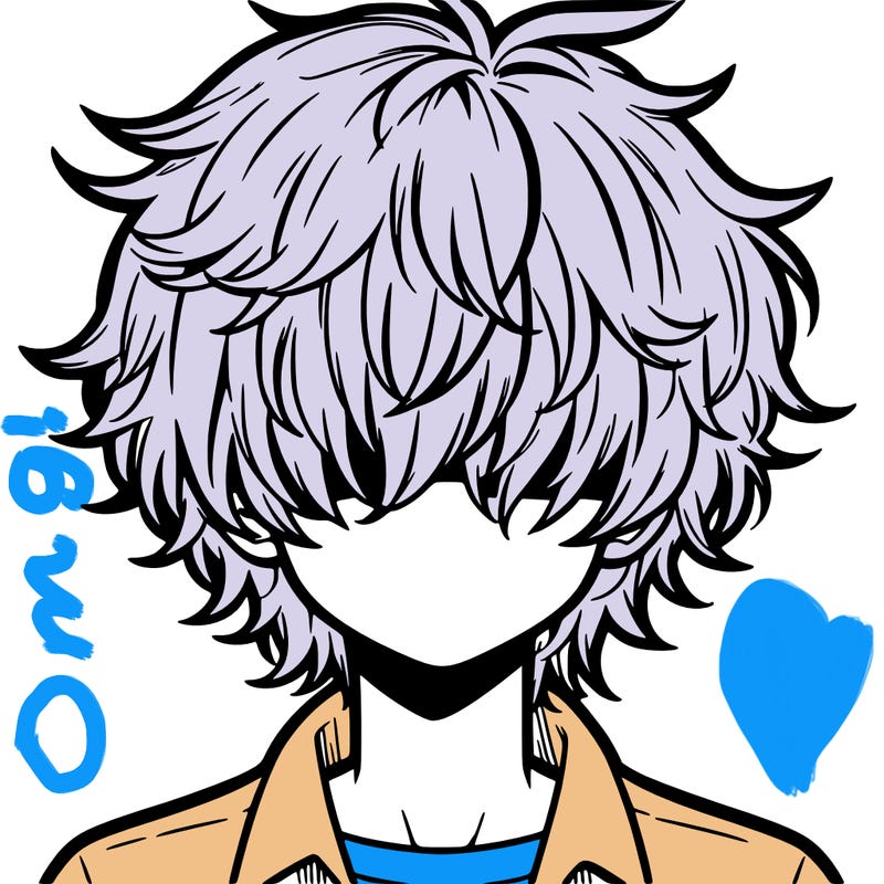 manga boy fluffy hair covering his eyes