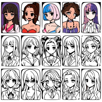 girls that look diffrent anime