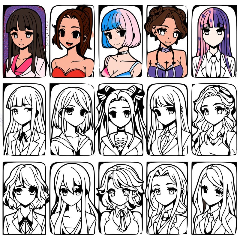 girls that look diffrent anime