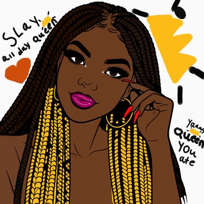 beautiful woman with box braids