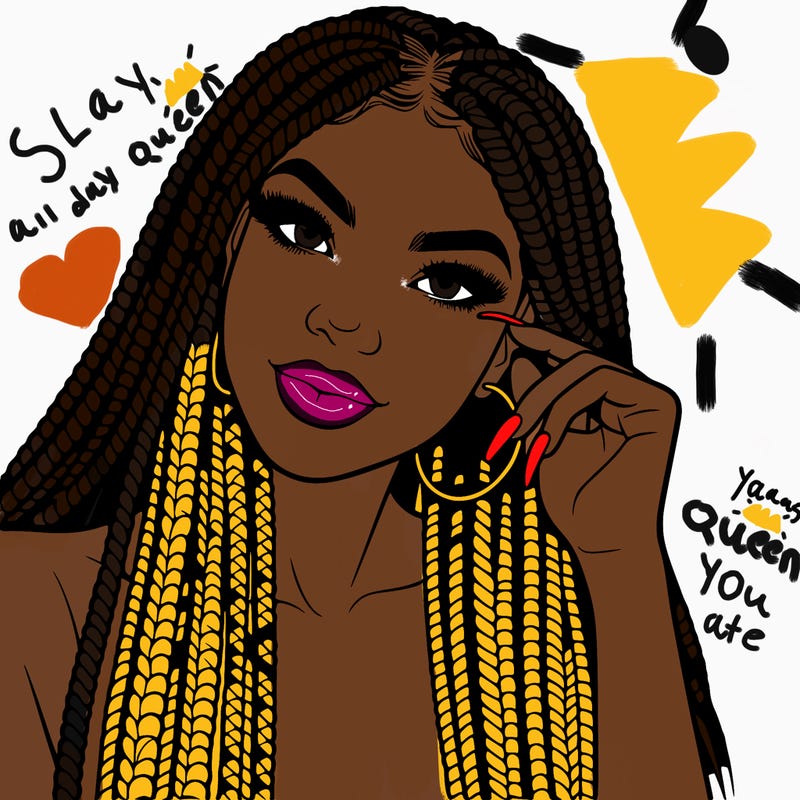 beautiful woman with box braids