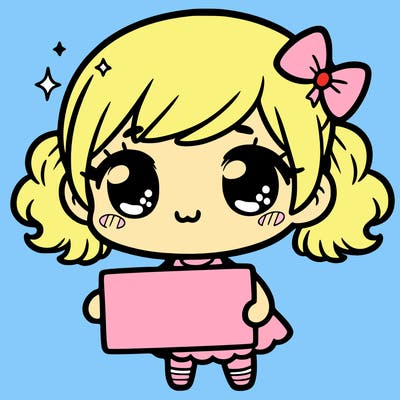 cute girl holding a sign