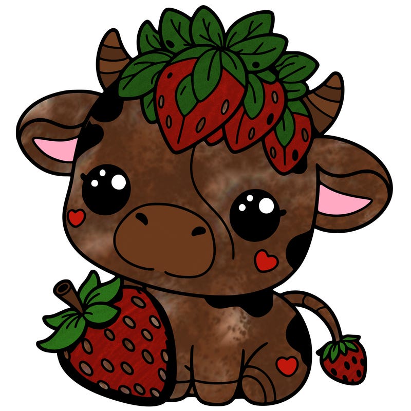 cute strawberry cow