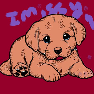 a cute realistic puppy