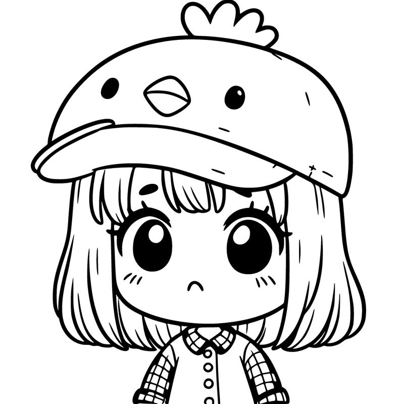 cute girl with chicken hat