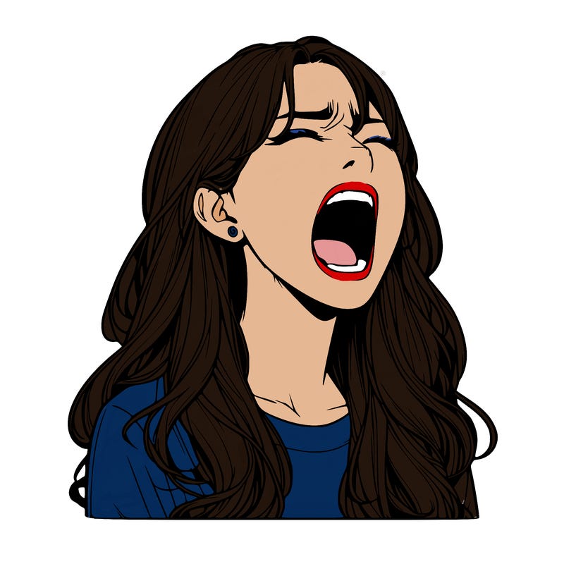 screaming realistic, girl