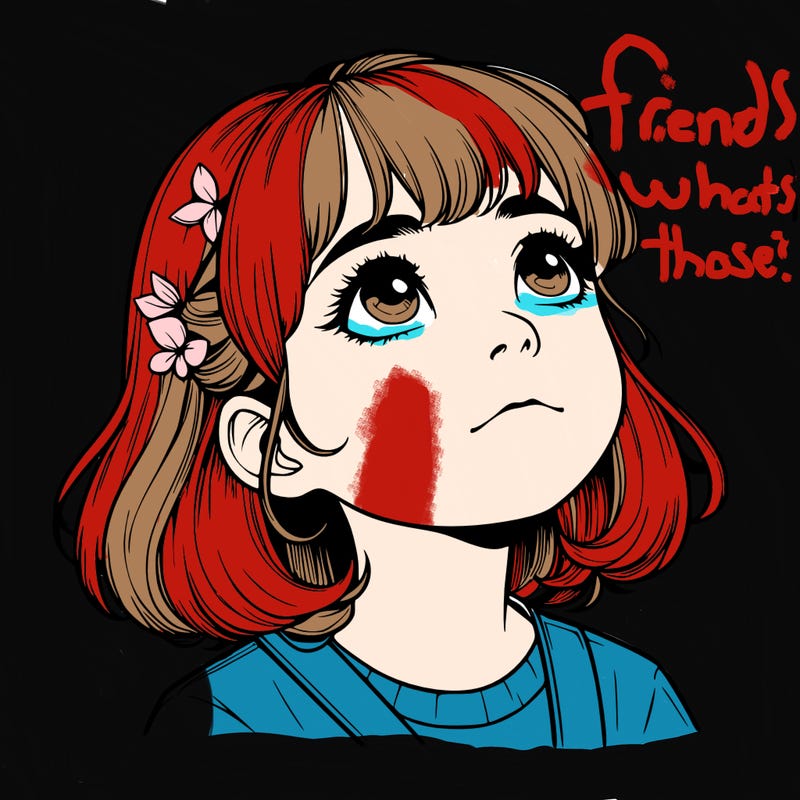 realistic girl looking up